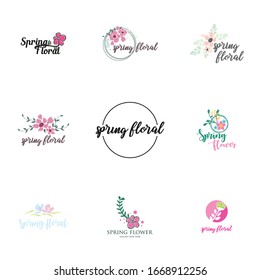 Flores Florales Logo Création Vectorielle