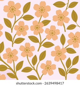 Spring Blossom Flower Floral Print Design in Vector