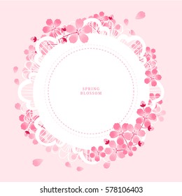 Spring blossom, Flower illustration, frame