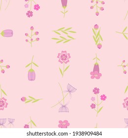 Spring blossom tiny flowers seamless vector pattern design. Textile and fabric. Print card. Room wallpaper