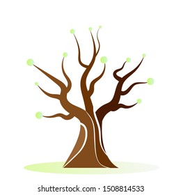 Spring blossoming tree, vector art illustration.