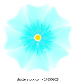 spring blue flower, vector illustration