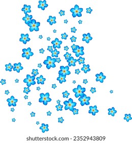 Spring blue forget-me-nots flowers isolated on white background