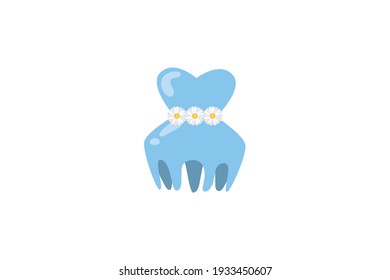 Spring Blue Hairpin Vector Icon