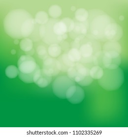Spring bokeh background. Grass green backdrop vector illustration.