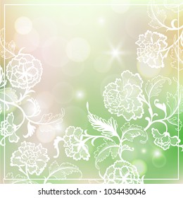 spring bokeh background with lace
