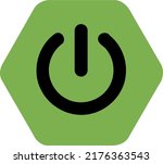 spring boot logo simple made with curves and shapes green colour and black 