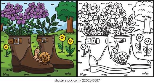 Frühjahrs-Boot-Planer-Farbbild-Illustration