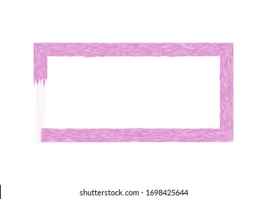 Borde de primavera. Tarjeta de invitación dibujada a mano.Colores rosados Pincel fondo.Diseño gráfico publicitario violento. Delicado marco texturado rosa. Diseño de elementos de invitación de boda.