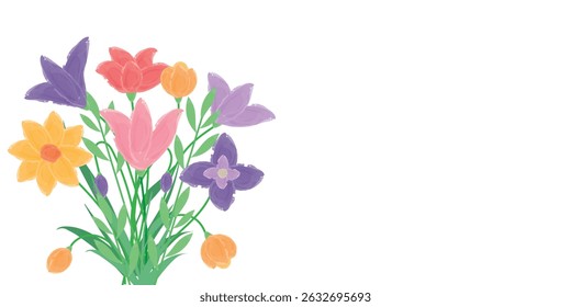 Spring  botanical cards with drawn flowers Watercolor blossom. Floral art templates for holiday, poster, invitation, social media post, cover, advertisement, for Mother's Day, Easter and Birthday