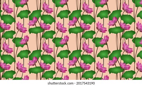 Ilustración botánica de С primavera contemporánea. Vector floral. Ilustración de Lotus. Diseño ornamental para el diseño interior, fondo, moda, tela, papel de pared, papel de regalo, textiles y diseño de papeleras.