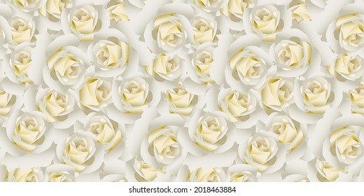 Сontemporary Spring botanical Illustration. Floral vector. White rose vector. Ornamental design for interior design, Background, fashion, fabric, wallpaper, gift paper, textiles and patchwork design.