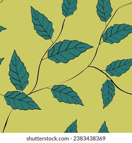 Spring botanical print. Vector retro floral seamless pattern. Seamless pattern abstract leaf.  - Powered by Shutterstock - Get 15% off with code: PIKWIZARD15