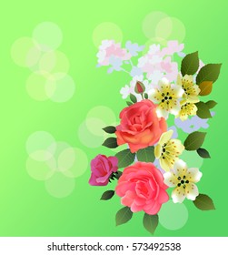Spring , bouquet of flowers .Postcard - the perfect letter for congratulations and invitations