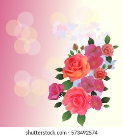 Spring , bouquet of flowers .Postcard - the perfect letter for congratulations and invitations