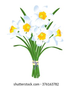 spring bouquet of white daffodils