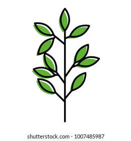 spring branch with green leaves natural