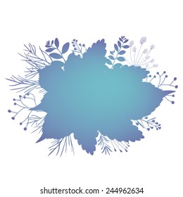 Spring branches and leaves. Vectorized watercolor drawing.