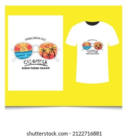 Spring Break 2022 T-shirt logo vector design