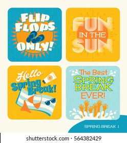 spring break design elements for t-shirts, websites, posters and promotions
