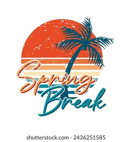 Spring break grunge texture design vector illustration.