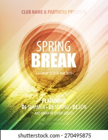 Spring Break Party. Template Poster. Vector Illustration  