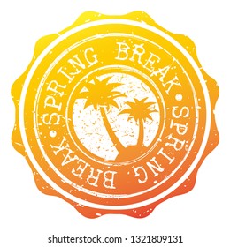 Spring Break Stamp. Logo Icon Symbol. Design Certificated Round.