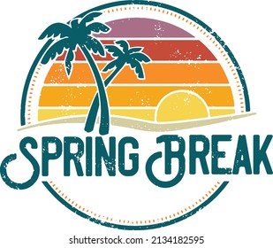 Spring Break Travel Rubber Stamp