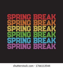 Spring break Vintage T shirt Design. Lettered retro fashion typographic tee design.