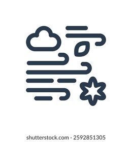 Spring Breeze Vector Icon for Springtime