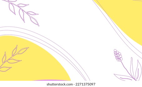 Spring bright abstract background for the banner. Flowers, plants. Space for text. Vector illustration.