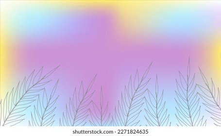 Spring bright abstract background for the banner. Flowers, plants. Space for text. Gradient. Vector illustration.