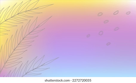 Spring bright abstract background for the banner. Flowers, plants. Space for text. Gradient. Vector illustration.