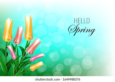
Spring bright background, bouquet of greig tulips. Eps 10 illustration vector