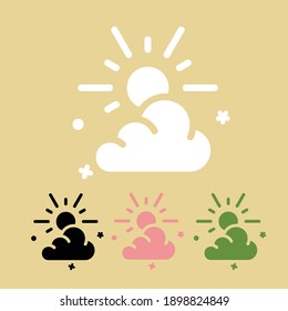 Spring, Bright cloud icon with three different colors