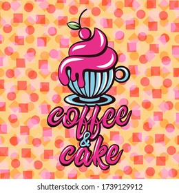 Spring bright flowing coffee dessert and cake