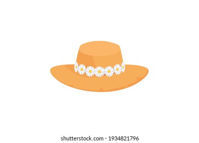 Spring Brown Hat Flower Vector Icon