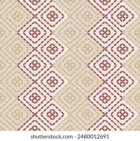 estampados geométricos en marrón y rojo primaveral. Conjunto de 4 patrones sin costura de color para Web, textil y Fondos de pantalla..,