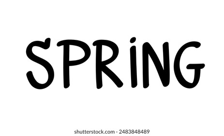 Spring brush calligraphy, Handwritten ink lettering. Hand drawn design elements,Vector typography quote isolated on white background ,Vector illustration EPS 10