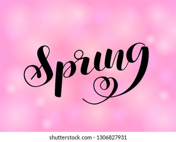 Spring brush lettering. Vector illustration for banner or poster