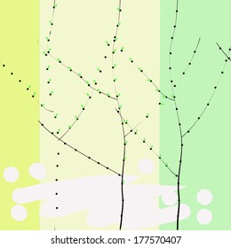 Spring buds bloom. "vector10".