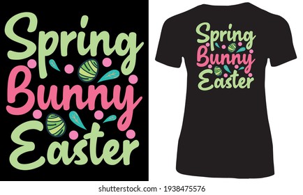 Spring bunny Easter. Seasonal female t shirt for bunny lovers.