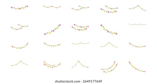 Spring Bunting Flower Vektor Kollektion