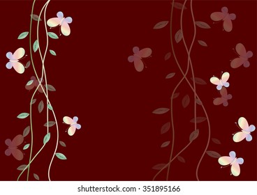 Spring butterflies with the willow branch
