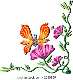 Spring Butterfly 02 (Vector)