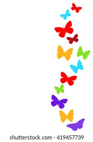 Spring butterfly colorful composition. Vector illustration layered for easy manipulation and custom coloring