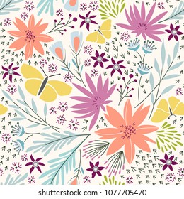 spring and butterfly pattern