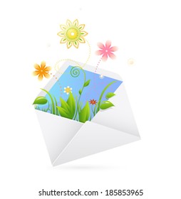 Spring by mail graphical concept
