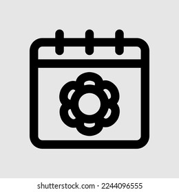 Spring calendar icon in line style, use for website mobile app presentation