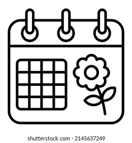 Icono vectorial de calendario de primavera. Se puede usar para imprimir, móviles y aplicaciones web.